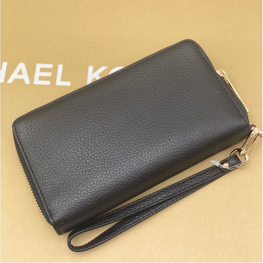 Michael Kors Jet Set Travel Wallet Phone Case Wristlet Black - Picture 10 of 10